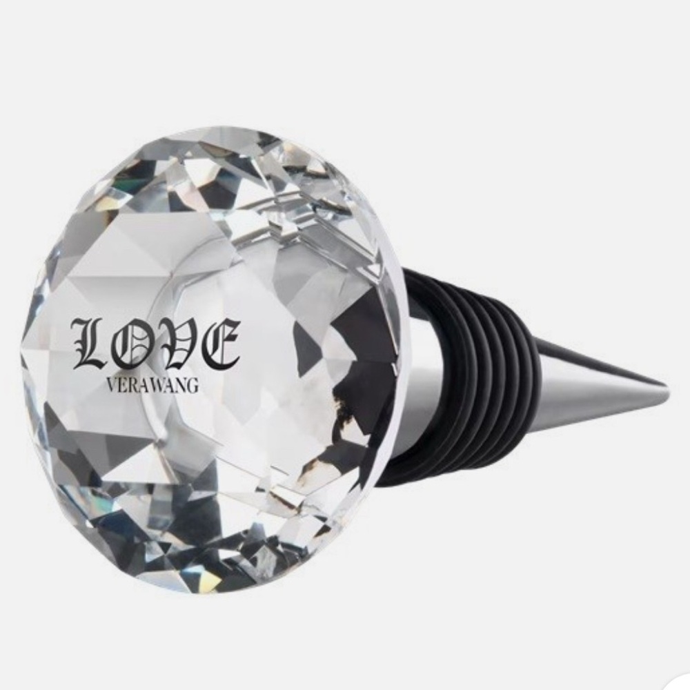 Vera Wang Clear Crystal Diamond Wine Bottle Stopper